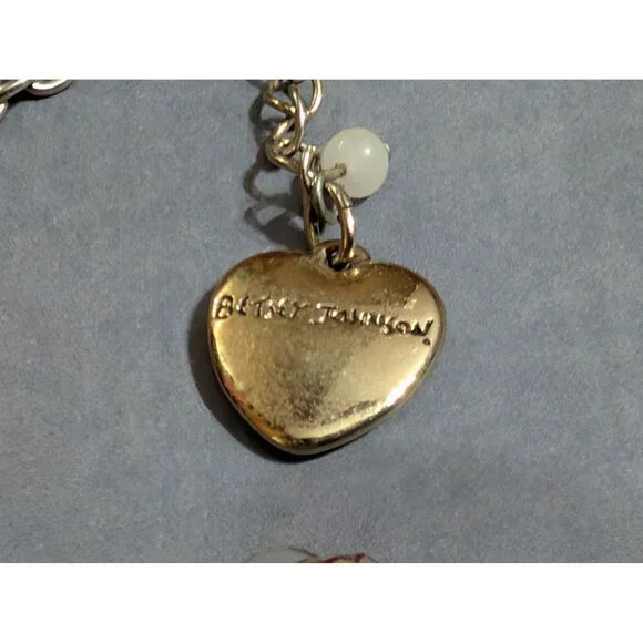 Betsy Johnson Koi Fish Necklace and Earrings Pink Sparkly Gold Tone Chain 21 in - Picture 4 of 6